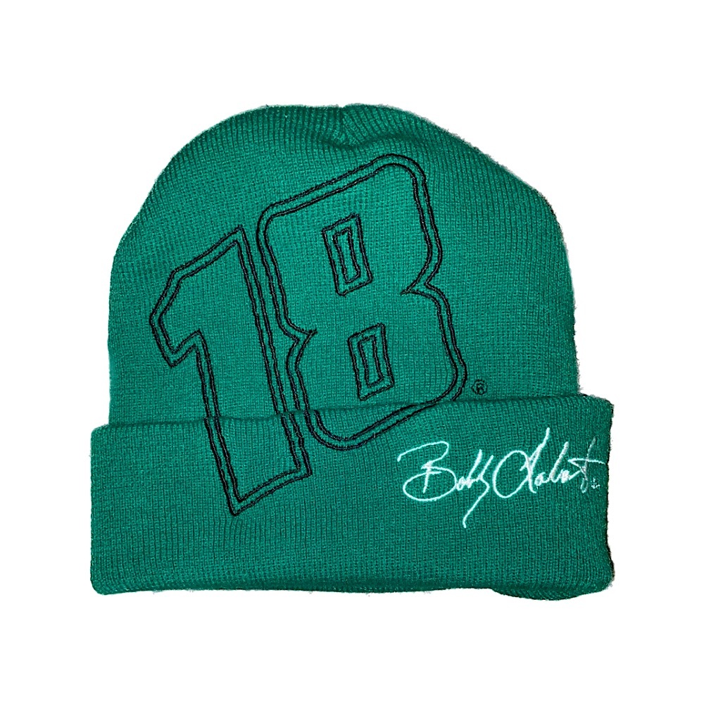 Bobby Labonte #18 Beanie Hat - Green/ Black - Nascar